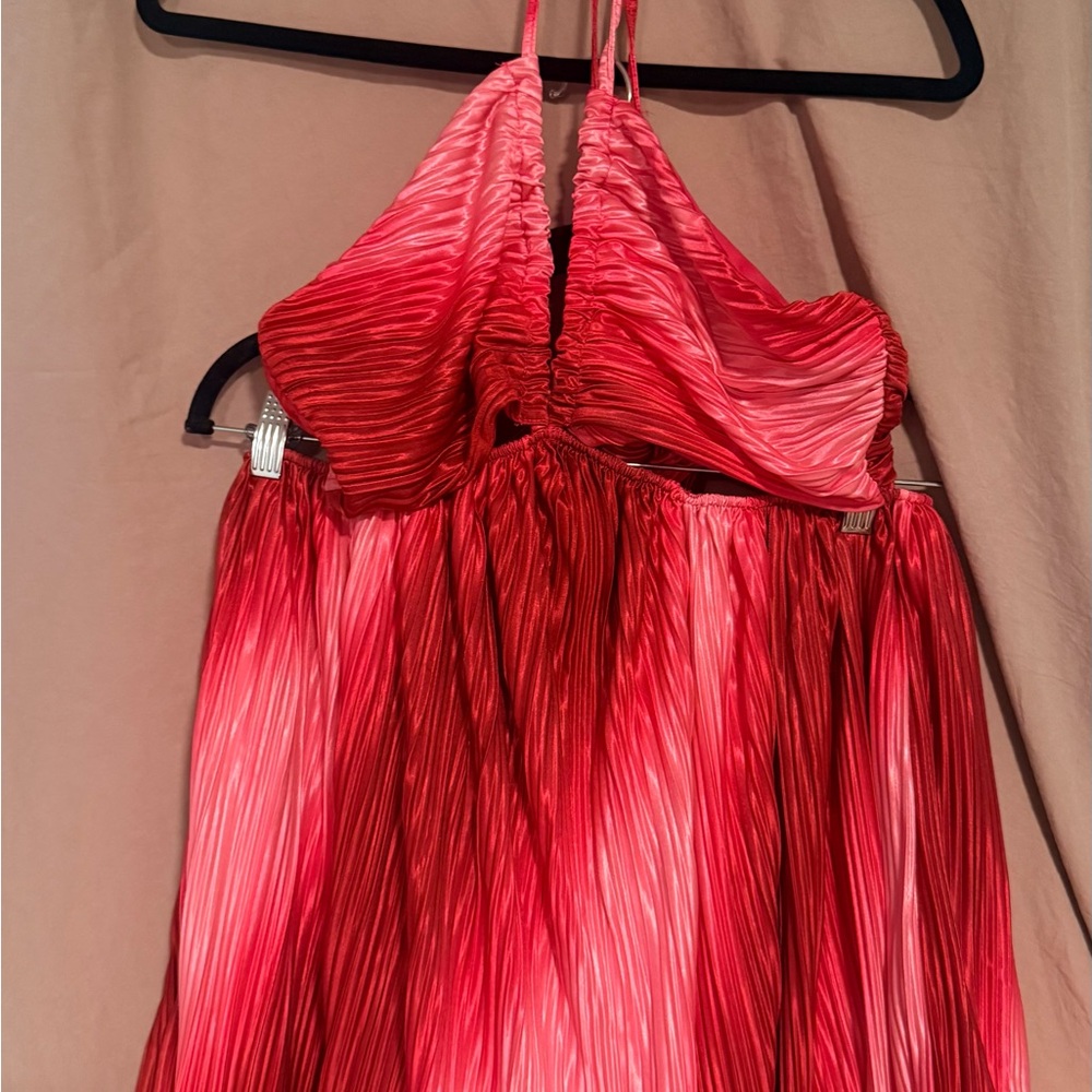 Red Halter Satin Dress - Think Rosa Pixie Hollow